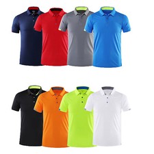 Camisas polo masculinas de secagem rápida manga curta tênis golfe fitness casual top  comprar usado  Enviando para Brazil