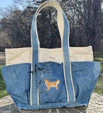 Antiga bolsa de lona anos 90 LL Bean barco e sacola utilitário de jardinagem denim cambraia azul comprar usado  Enviando para Brazil