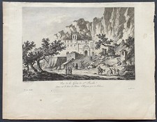 Stampa antica saint non 1786 acquaforte veduta grotta santa rosalia palermo, usado comprar usado  Enviando para Brazil