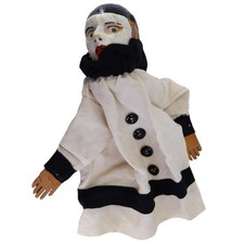 Boneco de mão antigo, cabeça de madeira e gesso, boneco de brinquedo, talvez francês? (Pierrot) comprar usado  Enviando para Brazil