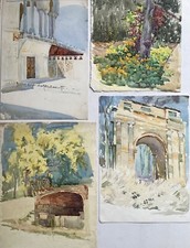 Vintage watercolour landscape for sale  UK