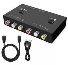 Usado, Conversor 2 portas AV para HDMI 2 em 1 saída 2 adaptador RCA para HDMI 2AV para HDMI comprar usado  Enviando para Brazil