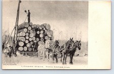 Postcard logging scene for sale  Independence