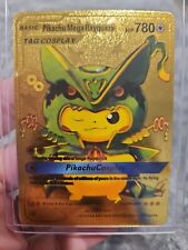 Pikachu Mega Rayquaza folha de ouro fã arte texturizada colecionador Pokemon Tag Cos Play comprar usado  Enviando para Brazil