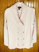 Casaco suéter Lauren Ralph Lauren 100% algodão pedal rosa peito duplo tamanho XL comprar usado  Enviando para Brazil