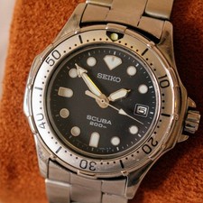 Neo-Vintage Seiko relógio de mergulho 200m mostrador preto - 2001 - 7N35-6000, usado comprar usado Neo-Vintage Seiko relógio de mergulho 200m mostrador preto - 2001 - 7N35-6000, usado comprar usado  Enviando para Brazil
