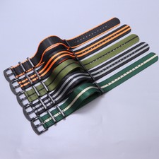 Usado, Pulseira de relógio masculina de lona náilon de alta qualidade passagem única 20mm/22mm universal comprar usado  Enviando para Brazil