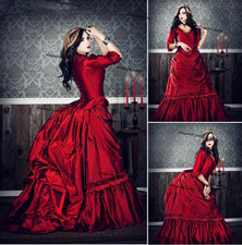 Vestidos de noiva vitorianos góticos agitados vampiro vermelho Mina Harker Guerra Civil, usado comprar usado  Enviando para Brazil