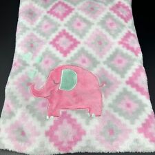 Cobertor Baby Starters cinza rosa elefante verde corações lã Lovey Security 2016 comprar usado  Enviando para Brazil