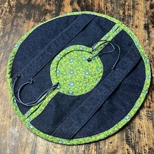 Caçarola de tecido feita à mão porta-pratos vintage denim azul e verde 12"" comprar usado  Enviando para Brazil