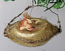 Antigo enfeite de Natal gota cama de flores recuo fio enrugado de vidro Alemanha comprar usado  Enviando para Brazil