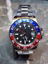 Relógio automático de aço inoxidável 40mm Seiko NH34 "Pepsi" GMT vermelho/azul comprar usado  Enviando para Brazil