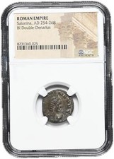 Usado, ROMANO. Salonina, AD 254-268. Denarius duplo, esposa de Gallienus, certificado NGC comprar usado  Enviando para Brazil