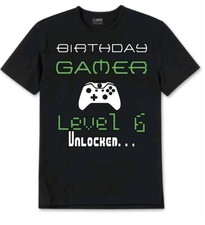 Usado, Camiseta de aniversário gamer nível desbloqueado Xbox ou Play Station  comprar usado  Enviando para Brazil