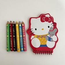 Tablet de papel e 6 lápis de cor vintage Sanrio Hello Kitty 1987, usado comprar usado  Enviando para Brazil