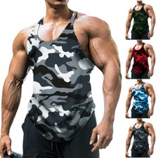 Camiseta masculina sem mangas fitness musculação colete academia moda verão comprar usado  Enviando para Brazil