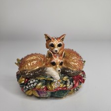 Enamel fox trinket for sale  LOUTH
