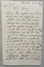 Usado, Antiga carta manuscrita em alemão. Breslau Silesia. 1894. comprar usado  Brasil 