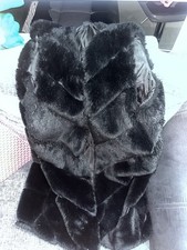 long black fur gilet for sale  COVENTRY