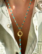 Turquoise lariat beaded for sale  CRAWLEY