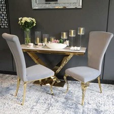 Krzesło glamour Ottavio Gold Dark Grey jadalnia złote krzesło tapicerowane szare na sprzedaż  PL