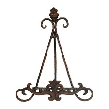 Suporte de arte vintage ferro fundido torcido placa de quadro cavalete antigo 11,5" comprar usado  Enviando para Brazil