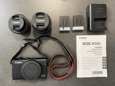 Kit de lentes Canon EOS M200 preto + 15-45mm e 22mm, 2 baterias, carregador, manual F/S comprar usado  Enviando para Brazil