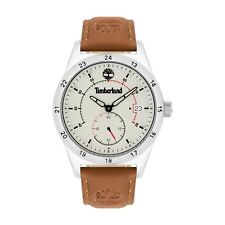 USADO Relógio Masculino Timberland Mostrador Branco com Pulseira de Couro Marrom, 15948JYS/63 comprar usado  Enviando para Brazil