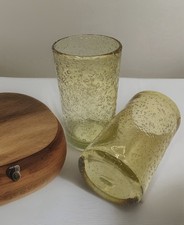 Conjunto de 2 copos bolha bola alta soprada à mão copo amarelo grosso comprar usado  Enviando para Brazil