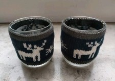 Windlicht teelichtglas strick gebraucht kaufen  Coburg