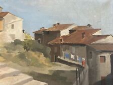 Pintura muito bonita paisagem casa lona óleo vila por volta de 1950 para identificar comprar usado  Enviando para Brazil