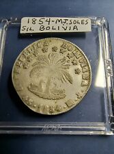 Moneda de Plata 4 Soles Bolivia 1854MJ República Boliviana Libre Por La Constitución segunda mano  Embacar hacia Argentina