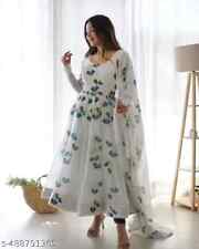 Usado, Tendência étnica feminina Georgette estilo anarkali estampada étnica Kurti com Dupatta comprar usado  Enviando para Brazil