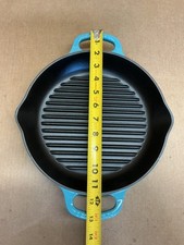 Grelha redonda profunda Le Creuset ferro fundido esmaltado assinatura, 9,75", Caribe comprar usado  Enviando para Brazil
