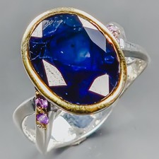 Joia anel de safira azul 8 quilates prata esterlina 925 tamanho 7/R438542 comprar usado Joia anel de safira azul 8 quilates prata esterlina 925 tamanho 7/R438542 comprar usado  Enviando para Brazil