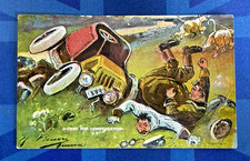 Cartão postal vintage de quadrinhos de motorização 1900 veterano bronze acidente de carro COMPENSAÇÃO comprar usado  Enviando para Brazil