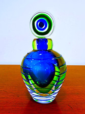 PESADO Sommerso Murano Facetado Arte Vidro Pirulito Rolha Perfume Frasco comprar usado  Enviando para Brazil