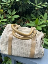 Bolsa de lona Fendi Zucchino pequena Bauletto Boston falhas, usado comprar usado  Enviando para Brazil