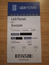 Używany bilet kolekcjonerski Lech Poznań Breiðablik Breidablik CL prejudycjalny 2025, używany na sprzedaż  PL