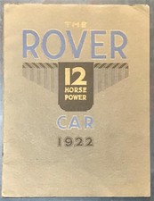 Folheto de vendas de carros ROVER 12 HP 1922 4 lugares SALOON 2 lugares LIMOUSINE TOP COUPE, usado comprar usado  Enviando para Brazil
