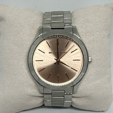 Relógio de quartzo feminino Michael Kors prata aço inoxidável mostrador analógico HME467 comprar usado  Enviando para Brazil