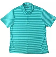Polo de golfe Adidas masculino 2XL listrado branco azul-petróleo desempenho manga curta MELHOR OFERTA comprar usado  Enviando para Brazil