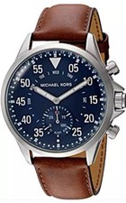 Reloj inteligente híbrido plateado calibre MICHAEL KORS Access para hombre correa marrón 45 mm MKT4006 segunda mano  Embacar hacia Mexico