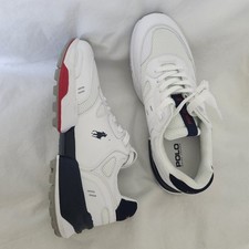 Novo Tênis Polo Ralph Lauren Masculino Couro Malha Branco Azul Marinho Vermelho Jogger Tamanho 11.5 comprar usado  Enviando para Brazil