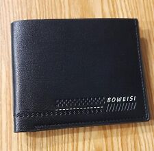 Porta-Cartão de Crédito Masculino Couro Genuíno RFID Bloqueio Carteira Bifold -Preto comprar usado  Enviando para Brazil