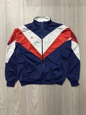 Usado, Jaqueta de atletismo vintage anos 90 PUMA zíper azul marinho branco vermelho náilon roupa esportiva comprar usado  Enviando para Brazil