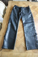 Pantalon cuir lacets d'occasion  France