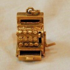 Berloque de caixa registradora à moda antiga de ouro amarelo 14K com gaveta de abertura - 7,9 gramas! comprar usado  Enviando para Brazil