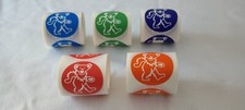 Adesivos de 1,5 polegadas Grateful Dead Dancing Bear 5 rolos (100 cada uma de 5 cores) comprar usado  Enviando para Brazil