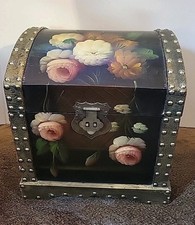 Tampo de mesa baú flor romântico 12,5"" altura 12"" comprimento 11"" largura comprar usado  Enviando para Brazil